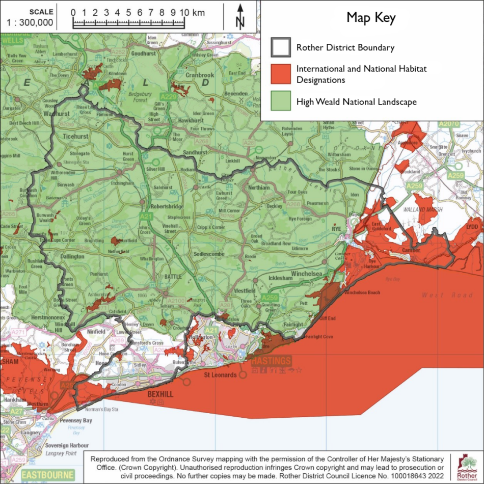 A map of Protected Landscape and Environmental designations