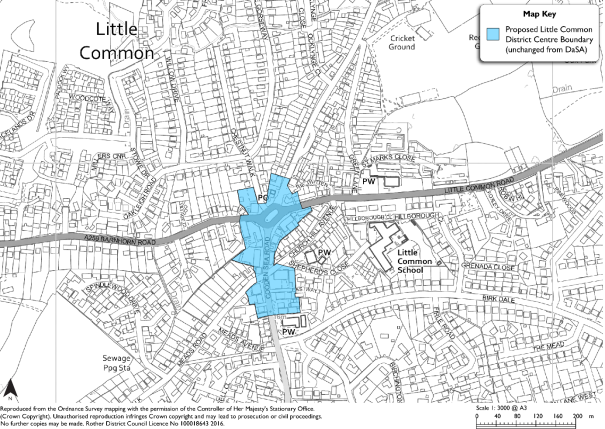 Map showing Little Common District Centre