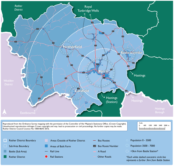 Map showing Battle and Surrounding Settlements Development Strategy